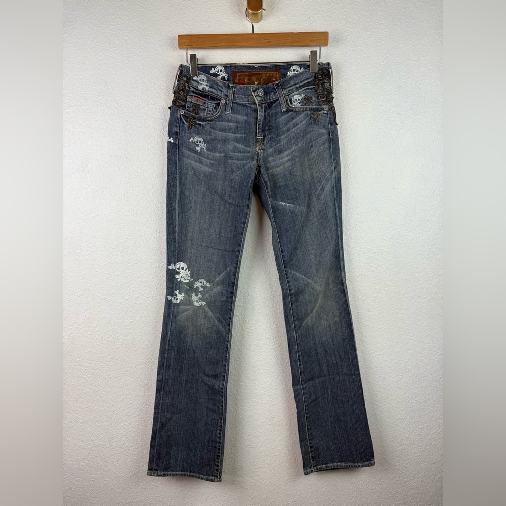 7 for all mankind bootcut skull vintage Y2K jeans 26 long